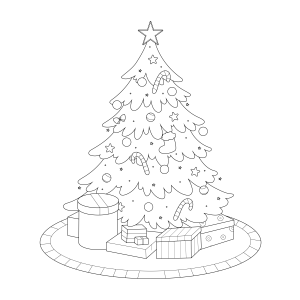 Árvore de Natal Encantada para Colorir