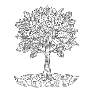 Árvore de Serenidade para Colorir
