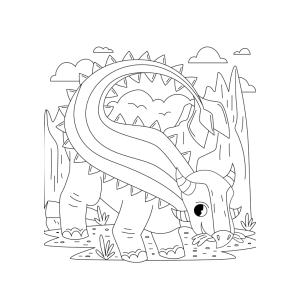 Aventura Colorida do Dinossauro no Vale