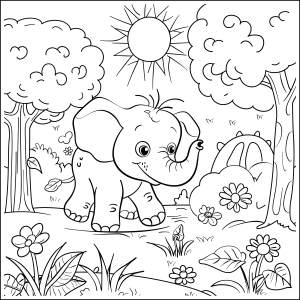 Aventura Colorida com o Elefantinho Alegre