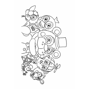 Aventura de Colorir dos Famosos Animatrônicos FNAF
