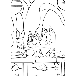 Aventura de Colorir com Bluey e Bingo