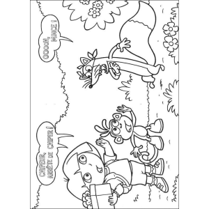 Aventura de Colorir com Dora, Botas e Raposo