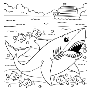 Aventura com o Tubarão no Mar