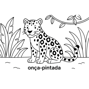 Aventura da Onça-Pintada para Colorir