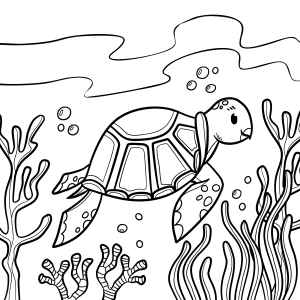 Aventura da Tartaruga no Fundo do Mar