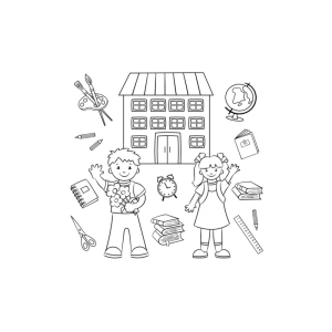 Dia de Aventura na Escola: Prontos para Colorir!