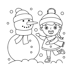 Aventura de Inverno: Menina e Boneco de Neve