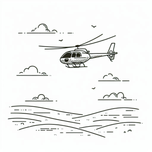 Aventura no Céu: Voe com o Helicóptero Desenho