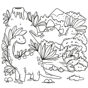 Aventura Pré-histórica: Dinossauros para Colorir