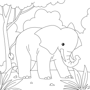 Aventura na Savana: Elefante para Colorir