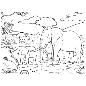 Aventuras de Elefantes na Savana