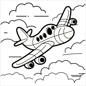 Aventuras nos Céus: Avião para Colorir