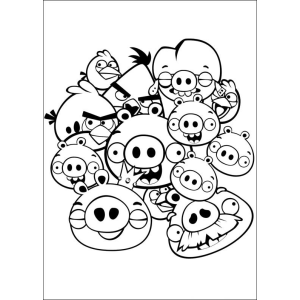 Aventureiros de Angry Birds Prontos para Colorir