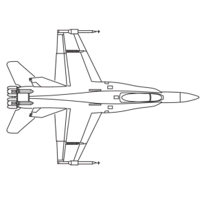 Avião de Combate para Colorir