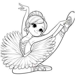 Bailarina Encantada Pronta para Colorir