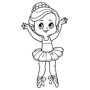 Bailarina Encantadora Pronta para Colorir