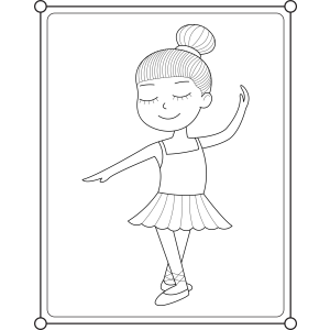 Bailarina Graciosa Pronta para Colorir