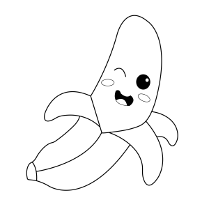 Banana Fofa para Colorir