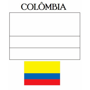 Bandeira da Colômbia para Colorir