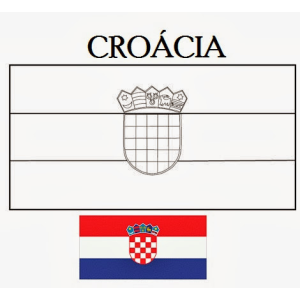 Bandeira para Colorir - Croácia