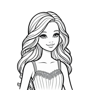 Barbie Encantadora para Colorir