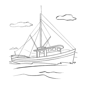 Barco Sereno no Horizonte