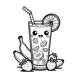 Bebida Kawaii e Frutas Divertidas