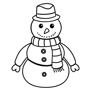 Boneco de Neve Pronto para Colorir