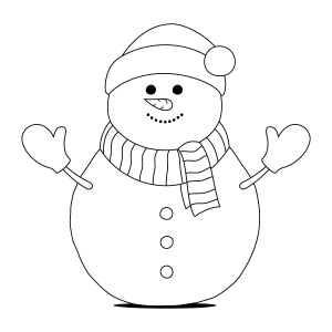Boneco de Neve Festivo para Colorir