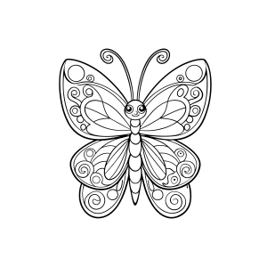 Borboleta Encantada para Colorir