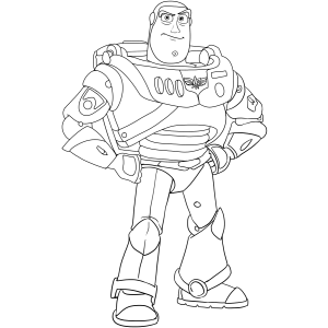 Buzz Lightyear em posição de patrulheiro para colorir
