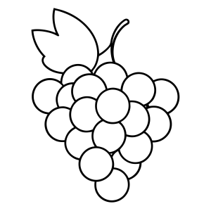 Cacho de Uvas Pronto para Colorir
