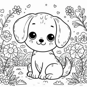 Cachorrinho Adorável no Jardim