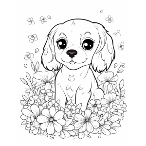 Cachorrinho entre Flores