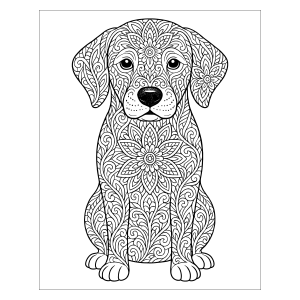 Cachorrinho Intrincado para Colorir
