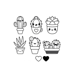 Cactos Kawaii Cheios de Charme