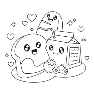 Café da Manhã Kawaii Encantador