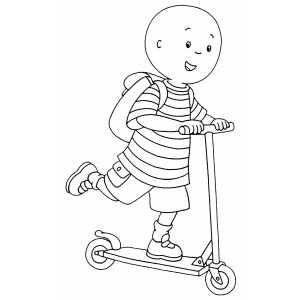 Divirta-se com o Passeio de Caillou no Patinete