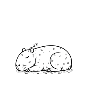 Capivara Dorminhoca para Colorir
