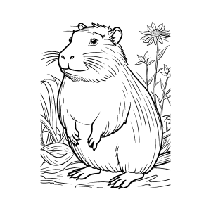Capivara em Meio à Natureza