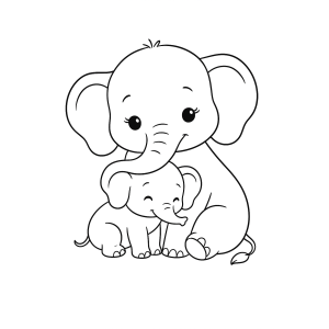 Carinhos de Elefante: Mãe e Filhote