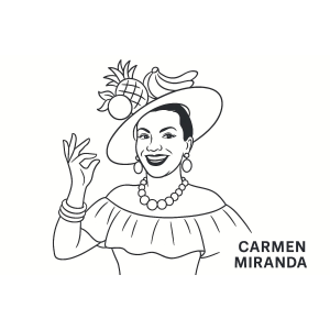 Vibrant Carmen Miranda Coloring Experience