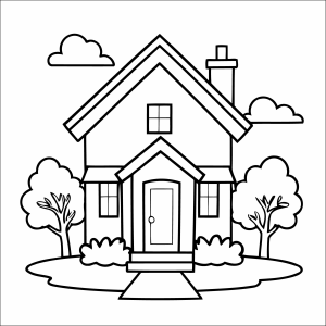 Casa de Campo Para Colorir