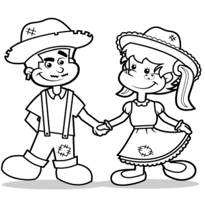 Casal Caipira Pronto para a Festa