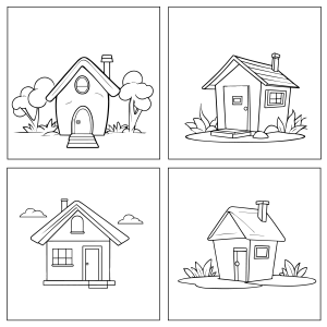 Casas de Conto de Fadas para Colorir