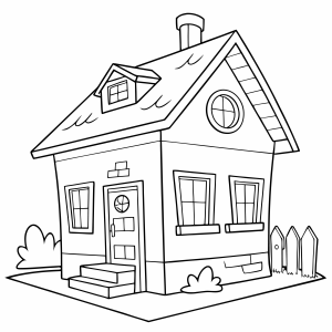 Casinha de Campo para Colorir