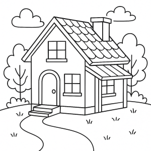 Casinha dos Sonhos para Colorir