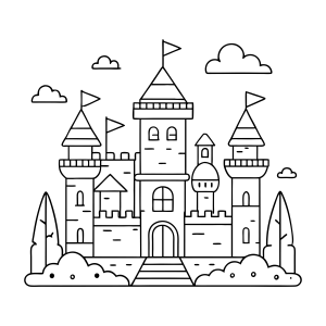 Castelo Encantado para Colorir