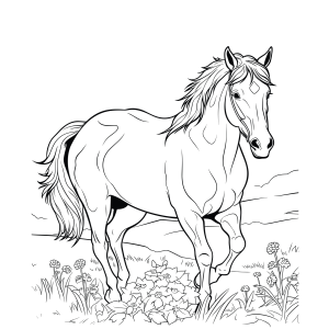 Cavalo Majestoso no Campo
